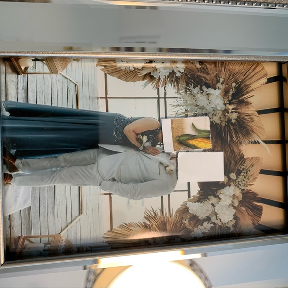 Beautiful slate blue mother of the groom dress with separate shawl - Picture 10 of 12